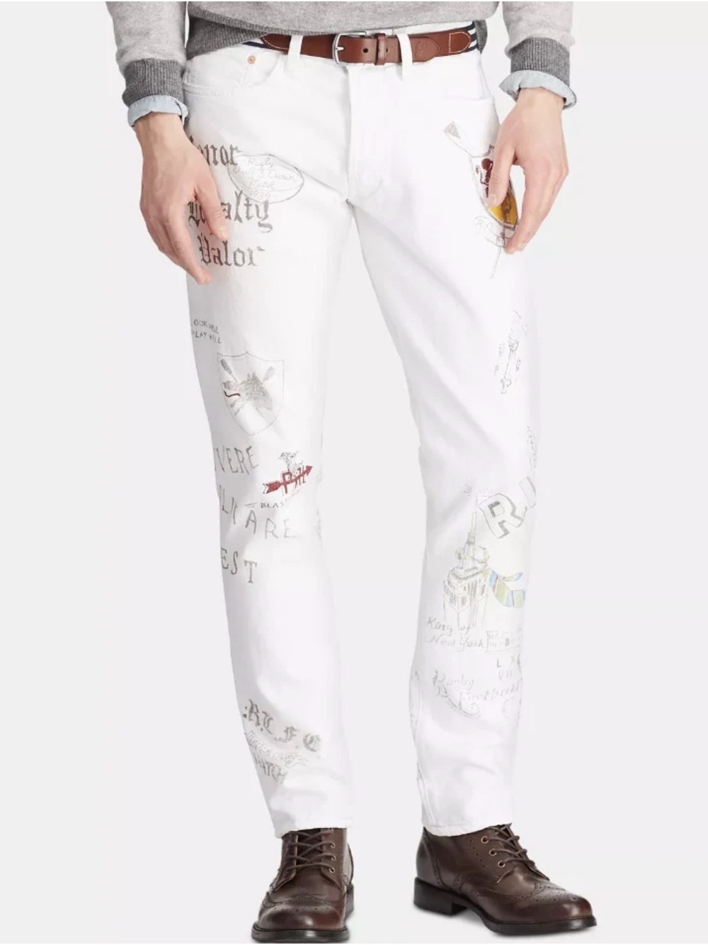 Polo Ralph Lauren The Sullivan Slim Graphic Jeans - White